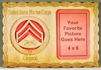 Marine Corporal E-4 Picture Frame - Click Image to Close